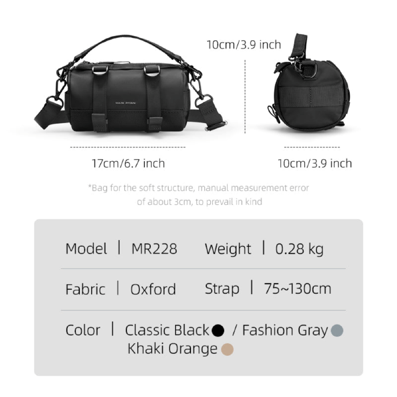 Túi Đeo Chéo Hình Trụ Cá Tính, Dành Cho Người Yêu Thích Thời Trang Độc Đáo, Khóa YKK Siêu Bền, Ngăn Chứa Rộng Rãi MARK RYDEN MOTOBARREL (3) Túi Đeo Chéo Hình Trụ Cá Tính, Dành Cho Người Yêu Thích Thời Trang Độc Đáo, Khóa YKK Siêu Bền, Ngăn Chứa Rộng Rãi MARK RYDEN MOTOBARREL
